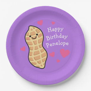 Peanut Kids Verjaardagsfeest Schattigee Cartoon Papieren Bordje