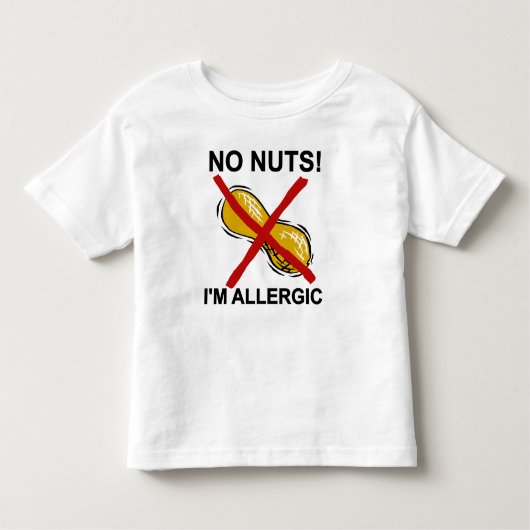 Peanut NO Nuts Ik ben allergisch Kinder Shirts (Voorkant)