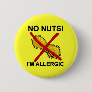 Peanut NO Nuts Ik ben allergisch Ronde Button 5,7 Cm