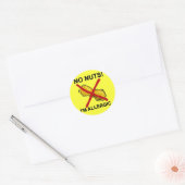 Peanut NO Nuts Ik ben allergisch Ronde Sticker (Envelop)