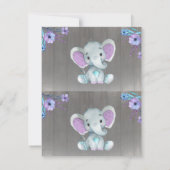 Peanut Olifant Dank u Kaarten 2 PAGINA Paarse Blau (Achterkant)