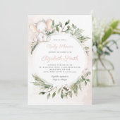 Peanut Olifant Meisje Groen Baby shower Kaart (Staand voorkant)