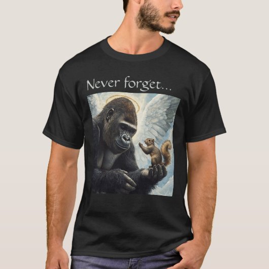 Peanut the Squirrel and Harambe Never Forget  T-shirt (Voorkant)