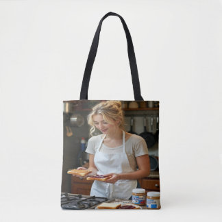 Peanutbutter and Jelly Sandwich Custom Tote Bag