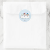 Peanuts | 3 Persoon Sneeuwman Ronde Sticker (Tas)