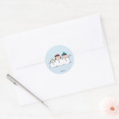 Peanuts | 3 Persoon Sneeuwman Ronde Sticker (Envelop)