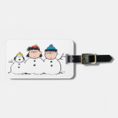 Peanuts | 3 persoons sneeuwman bagagelabel (Voorkant horizontaal)