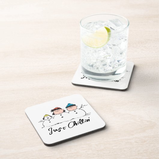 Peanuts | 3 persoons sneeuwman bier onderzetter (Rechterzijde)