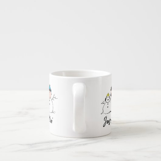 Peanuts | 3 persoons sneeuwman espresso kop (Achterkant)