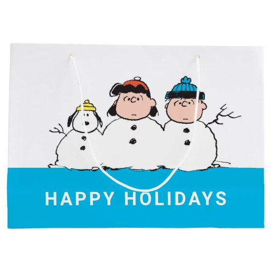 Peanuts | 3 persoons sneeuwman groot cadeauzakje (Achterkant)