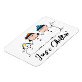 Peanuts | 3 persoons sneeuwman magneet (Linkerzijde)