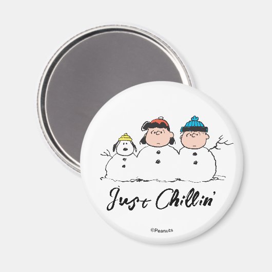 Peanuts | 3 persoons sneeuwman magneet (Voorkant / Achterkant)