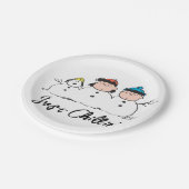 Peanuts | 3 persoons sneeuwman papieren bordje (Gekanteld)