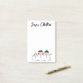 Peanuts | 3 persoons sneeuwman post-it® notes (Op bureau)