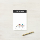 Peanuts | 3 persoons sneeuwman post-it® notes (Op bureau)