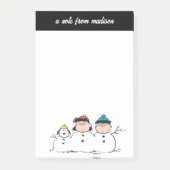 Peanuts | 3 persoons sneeuwman post-it® notes (Voorkant)