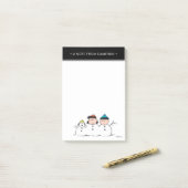 Peanuts | 3 persoons sneeuwman post-it® notes (Op bureau)