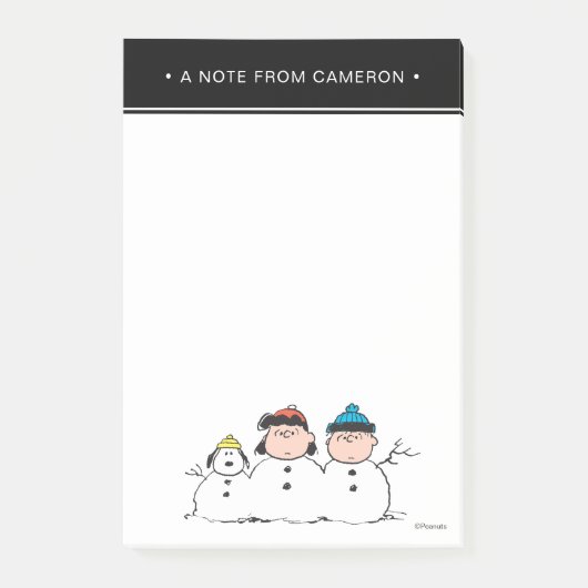 Peanuts | 3 persoons sneeuwman post-it® notes (Voorkant)