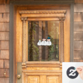 Peanuts | 3 persoons sneeuwman raamsticker (Huis Deur)