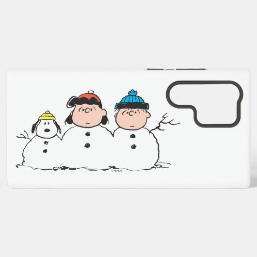 Peanuts | 3 persoons sneeuwman samsung galaxy hoesje (Achterkant horizontaal)