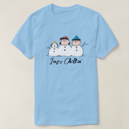Peanuts | 3 persoons sneeuwman t-shirt (Design voorkant)