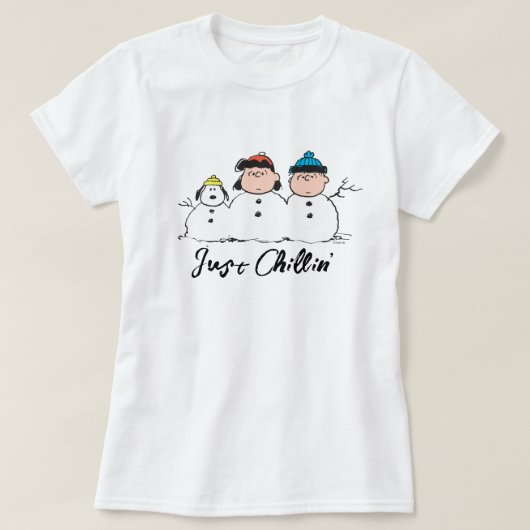 Peanuts | 3 persoons sneeuwman t-shirt (Design voorkant)