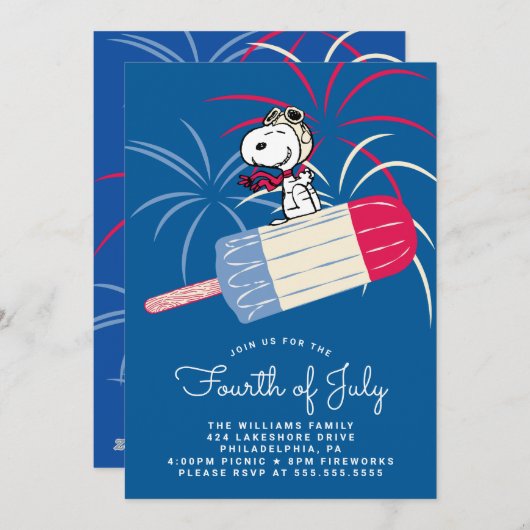 Peanuts 4 juli picknick feestdagenkaart (Voorkant / Achterkant)