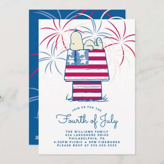 Peanuts 4 juli picknick feestdagenkaart (Voorkant / Achterkant)