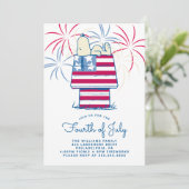 Peanuts 4 juli picknick feestdagenkaart (Staand voorkant)