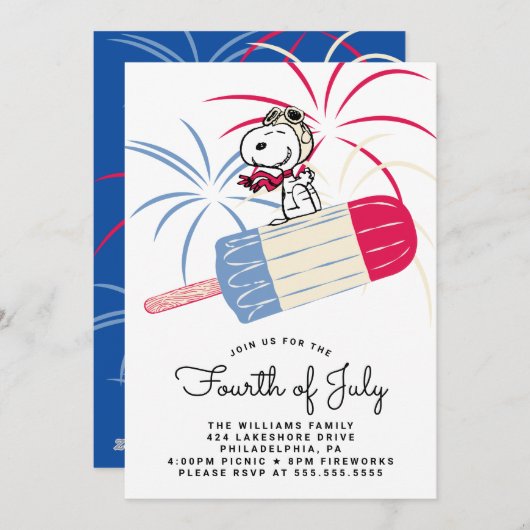 Peanuts 4 juli picknick feestdagenkaart (Voorkant / Achterkant)