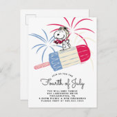 Peanuts 4th van juli Picknick Uitnodiging (Voorkant / Achterkant)