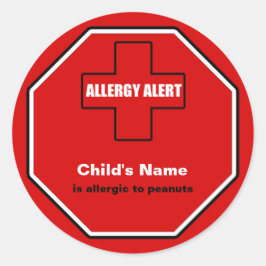 Peanuts Allergie Medische Alert Aangepaste SML Sti Ronde Sticker