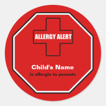 Peanuts Allergy Medische Alert Custom Std Sticker