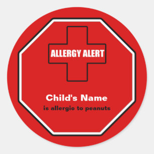 Peanuts Allergy Medische Alert Custom Std Sticker