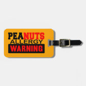 Peanuts Allergy Warning Bagagelabel (Voorkant horizontaal)