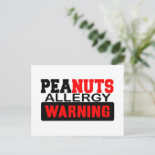 Peanuts Allergy Warning Briefkaart (Staand voorkant)