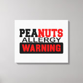 Peanuts Allergy Warning Canvas Afdruk (Voorkant)