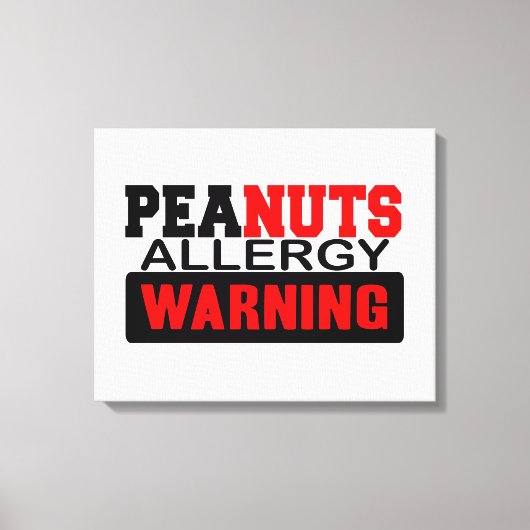 Peanuts Allergy Warning Canvas Afdruk (Voorkant)