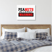 Peanuts Allergy Warning Canvas Afdruk (Insitu (Slaapkamer))