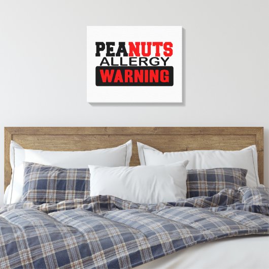 Peanuts Allergy Warning Canvas Afdruk (Insitu (Slaapkamer))
