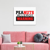 Peanuts Allergy Warning Canvas Afdruk (Insitu (Woonkamer))