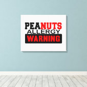 Peanuts Allergy Warning Canvas Afdruk (Insitu (Houten vloer))