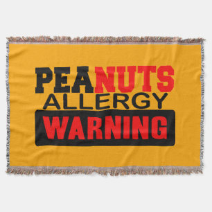 Peanuts Allergy Warning Deken