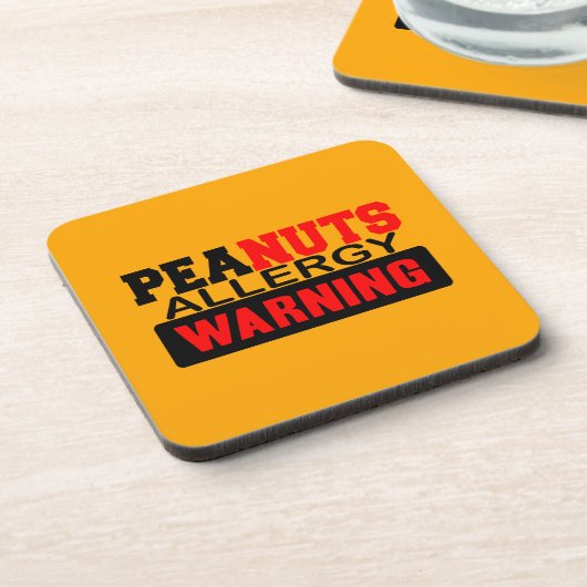 Peanuts Allergy Warning Drankjes Onderzetter (Linkerzijde)