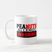 Peanuts Allergy Warning Koffiemok (Links)