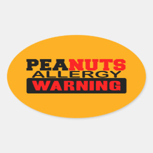 Peanuts Allergy Warning Ovale Sticker