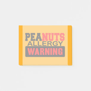 Peanuts Allergy Warning Post-it® Notes