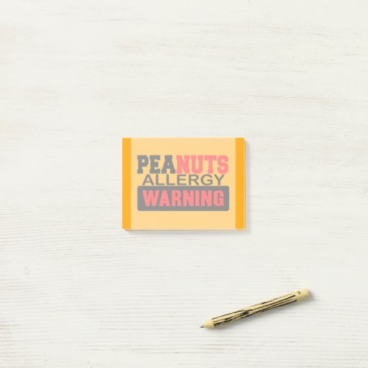 Peanuts Allergy Warning Post-it® Notes (Op bureau)