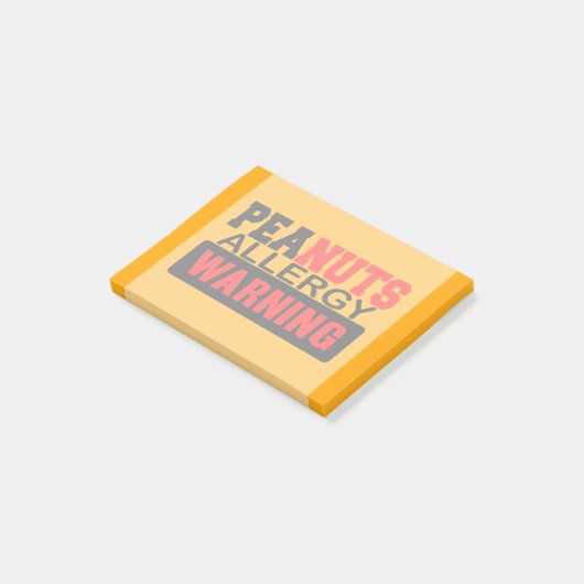 Peanuts Allergy Warning Post-it® Notes (Schuin)