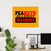 Peanuts Allergy Warning Poster (Thuiskantoor)